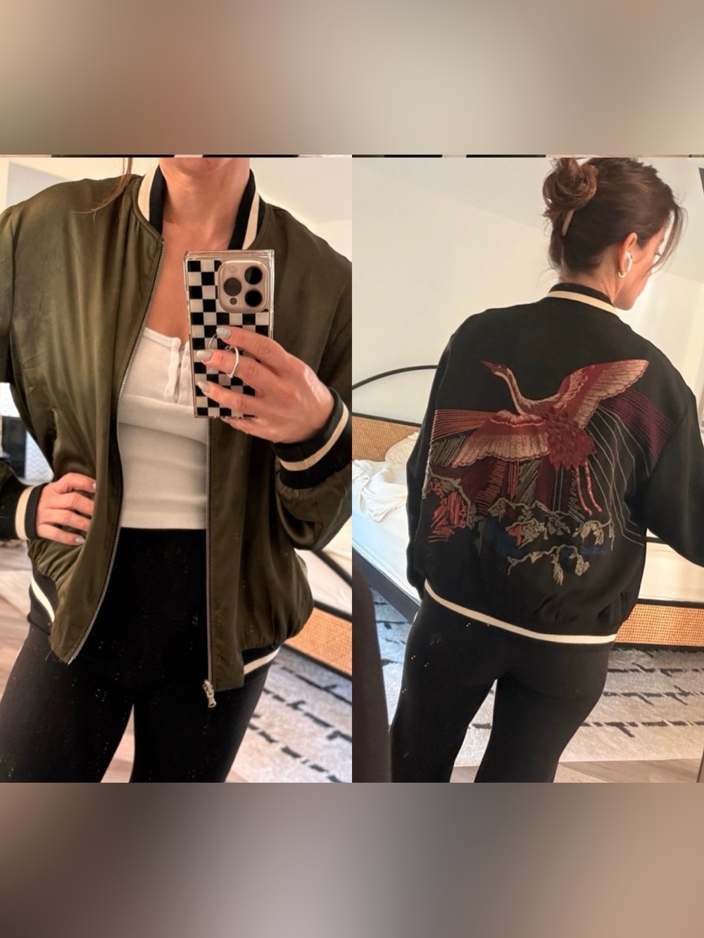 Zara reversible light bomber jacket
